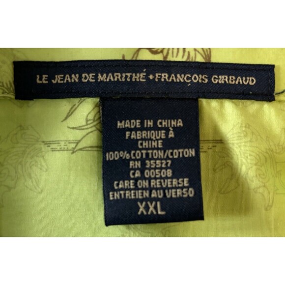Le Jean De Marithe Francois Girbaud Men’s Size XXL Breezer Shirt Key Lime - Picture 5 of 8